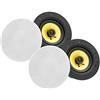 Pronomic Set da 2 CLS-660 WH Altoparlanti da Incasso High-End in Tessuto a 2 Vie (Altoparlanti da Soffitto 6,5/165 mm Woofer, 1,2/30 mm Tweeter, 60 Watt RMS, Equalizer, Crossover) bianco
