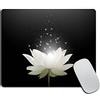 TSSOHU Tappetino per mouse floreale, fiore di loto bianco magico su sfondo nero Tappetino antiscivolo in gomma personalizzato, tappetino per mouse per computer per mouse wireless 9,5 × 7,9 × 0,12 cm