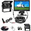 ANDUBEST Retrocamera Camper Telecamera per Auto, Monitor LCD da 7 e Telecamera per Auto Kit, Impermeabile IP67 HD Visione Notturna con Linea di Ritardo di 15 m Sistema di Sensori di Parcheggio