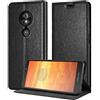 Cadorabo Custodia compatibile con Motorola MOTO E5 / G6 PLAY in NERO DI NOTTE - Coperchio protettiva con chiusura magnetica, funzione stand e tasca per le carte