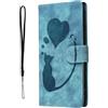 Nodigo-EU Compatibile per Samsung Galaxy A54 5G Cover Gatto a Libro Book Pelle PU Portafoglio Magnetica con Disegni Motivo Antiurto Case Flip Protettiva Custodia - Blu B