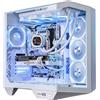darkFlash Case PC ATX Full-tower Gaming, Scheda Madre con Connettore Posteriore, Doppia Camera, Vetro Panoramico, Fino a 2x360mm Rradiatori, Compatibile con RTX 40 (DY470) (4 ventole PWM ARGB, Bianco)