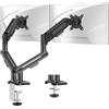 ELIVED Supporto per monitor 2 monitor per schermi da 17 a 34 pollici, supporto per schermo da 2 a 12 kg, monitor con VESA 75/100 mm, altezza regolabile, supporto per monitor con girevole, grigio
