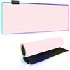 FANSU Tappetino Mouse XXL, Astratto 14 Modalità Luce LED Tappetino Mousein Gomma Antiscivolo, RGB Mousepad Durevole per PC, Laptop e Giochi Competitivi (Sakura Rosa,600x300x4mm)