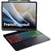 doqo Custodia Tastiera iPad Air 13 & Pro 13/12,9,Trackpad,Rotazione 360° | Digitazione tipo laptop, Retroilluminata, per iPad Air 13 M4/M3/M2, Pro 13 M5/M4 & Pro 12,9 6ª-3ª Gen, Supporto Penna