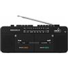 TGTHDD Registratore a doppia cassetta con radio FM/SW/MW, riproduzione di schede MP3/USB/TF e registrazione one-touch, lettore audio vintage tutto in uno