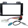 MasterLine Mascherina autoradio 2 DIN con connettori ISO e adattatore antenna, cornice ISO interna colore NERO per LAND ROVER Freelander 2002->2006