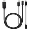 NASSMOSSE Adattatore cavo universale nero MHL da micro USB a HDMI Adattatore TV HD 1080P per telefono Android