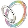 DaBuBu Supporto ad anello compatibile con Magsafe, supporto magnetico per telefoni cellulari e custodie, con glitter sfumato arcobaleno