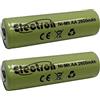 Electron 2x Batteria ricaricabile Ni-Mh Stilo AA 1,2V 2600mAh 2600 mA mAh alta capacità accumulatore mignon 50x14mm