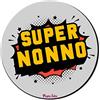 Regali Pazza idea Mouse Pad Rotondo Super Nonno - 25 cm - Gomma e Tessuto - Decorato - PC - Regalo Nonni