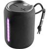 Music Sound - HYPE10 - Cassa Speaker Bluetooth 10W - Compatto - Riproduzione Musicale Potente e Ricca di Bassi - Resistente Acqua - Luci RGB - Play Time 5 ore - Nero
