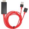 ciciglow Cavo HDMI, Adattatore e Video 1080P con Porta di Ricarica Cavo di Mirroring HDTV per Tutti Gli Smartphone Android allo Schermo del Monitor del Proiettore TV(Rosso)