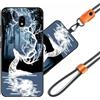 JEZSTHAI Cover Compatibile con Samsung Galaxy J5 2017,Cellulare Girocollo Custodia con Cordino Laccio Tracolla Regolabile,Antiurto AntiGraffio Protettiva Silicone TPU Motivi Bumper Case,A08