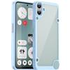 TINGYR Cover Compatibile con Nothing CMF Phone 1, Custodia protettiva antigraffio Crystal Clear TPU+Acrilico, Custodia Cover Compatibile con Nothing CMF Phone 1.(Blu)