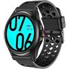 Blueshaweu Cinturino compatibile con Ticwatch Pro 5, traspirante, sportivo, in silicone, per smartwatch Ticwatch Pro 5 (nero)