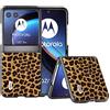 COQUE Adatto per Motorola RAZR 40 Ultra, Motorola RAZR 40 Ultra Pieghevole Flip Leopard Stampa Custodia del Telefono(Arancione)