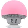 VBESTLIFE Altoparlante a Fungo, Mini Subwoofer Altoparlante Portatile Senza Fili Bluetooth a Forma di Fungo con Ventosa, Microfono Incorporato, Rosa