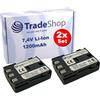 Trade-Shop - 2 batterie agli ioni di litio per Canon FV500 FVM200 FVM30 FVM-1 FVM-10 MV-5 MV-5i MV-5iMC MV-6iMC MV-790 MV-800 MV-830 MV-850i MV-880X