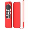 ARSUNOVO - Custodia in silicone compatibile con Apple TV Siri 2021 4K/2nd Generation Remote, Anti-scivolo, Protezione completa, accesso perfetto, assorbimento degli urti custodia (Rosso)