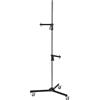 Walimex pro Treppiede mobile 223 cm - Robusto treppiede da studio con 2 supporti a morsetto che possono essere spostati rapidamente e rulli stabili, caricabile fino a 12 kg