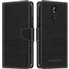Shantime Custodia in Pelle PU a Righe Compatibile con Brondi Amico Smartphone S+B Nero, Cover Portafoglio con Chiusura Magnetica, Scomparti Carte e Funzione Stand (Nero)