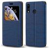 Shantime Custodia Flip in Pelle PU con Finestra Visibile e Chiusura Magnetica Invisibile Compatibile con Asus Zenfone 5z ZS620KL, Protezione Totale (Blu)