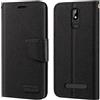 Shantime Custodia Flip in Tessuto Oxford e Pelle PU Compatibile con Brondi Amico Smartphone S+B Nero, Cover Protettiva con Chiusura Magnetica e Tasche per Carte (Nero)