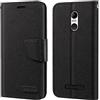 Shantime Custodia Flip in Tessuto Oxford e Pelle PU Compatibile con Brondi Amico Smartphone 4G, Cover Protettiva con Chiusura Magnetica e Tasche per Carte (Nero)