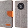 Shantime Custodia Flip in Tessuto Oxford e Pelle PU Compatibile con Cubot Max 3, Cover Protettiva con Chiusura Magnetica e Tasche per Carte