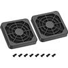 PATIKIL 44mm Raffreddamento Ventola Filtro con Vite, 2pz ABS Ventilatore Griglia Protezione Protezione per Ventilatore Protettivo Copertura Fai-da-Te, Nero