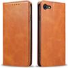 Mixroom - Custodia Cover Case a Libro Arancione per iPhone SE 2020 con Stand in Ecopelle Chiusura Magnetica Formato Portafoglio Parte Interna in TPU Morbida con Bordi Piatti