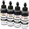 TONER EXPERTE® 4 x 100 ml (4 NERO) Universale Ricarica Inchiostro sostituire per CANON HP BROTHER LEXMARK DELL RICOH compatibili per Cartucce e sistema CISS | Alta Qualità