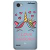 dakanna Custodia Compatibili con [LG Q6] Sfondo Trasparente con Disegni [Unicorno con Cuori e Frase, I Love Unicorn] in Morbida Silicone TPU Flessibile, Shell Case Cover in Gel per Smartphone