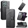 JIUNINE Custodia a Libro in Pelle per Motorola Moto G56 5G, Nero