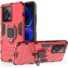 ESTH® Custodia per Xiaomi Poco X5 Pro/Redmi Note 12 Pro con 360° Rotante Staffa, [Compatibile con Supporto Magnetico per Auto], Cover Paraurti PC + TPU, Rosso