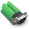 Oiyagai Connettore Adattatore DB15 Maschio con Dado VGA 15 Pin a 3 File Morsettiera