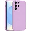 Mixroom - Cover Custodia Case per Samsung Galaxy S21 Ultra Protezione Fotocamera in Silicone TPU Morbido Opaco Bordi Piatti Colore Lilla