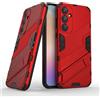ESTH® Custodia per Samsung Galaxy A35 5G con Supporto [Compatibile con Supporto Magnetico per Auto] Cover Paraurti PC + TPU, Rosso