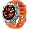 AIEK Smart Watch con GPS, Orologio da nuoto, Rispondere/fare una chiamata, Impermeabile 5ATM robusto Fitness Tracker Frequenza cardiaca 1,43" schermo AMOLED(Arancione)