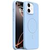 Mixroom - Custodia Cover Case per iPhone 11 in Tpu silicone liquido morbido compatibile con MagSafe con cerchio magnetico integrato Celeste C09