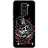 Mixroom - Cover Custodia Back case In TPU Silicone Morbido Per Xiaomi Redmi Note 9 Fantasia Teschio Coltelli CD55