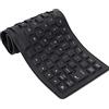 Lazmin112 Tastiera in silicone, design completamente sigillato Tastiera portatile con cavo USB pieghevole silenziosa a 85 tasti per PC Notebook Laptop (nero)