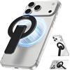 Magtame Supporto magnetico per cellulare Mag-Safe Ring ultra sottile Snap-On Kickstand supporto per i-Phone 17/16/15/14/13 Pro Max/Pro/Plus, pieghevole e regolabile per mani libere, nero
