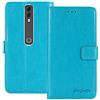 TienJueShi Blu Premium Retro Stand Portafoglio TPU Silicone Caso per Vodafone Smart V10 VDF730 5.9 inch in Pelle Case Copertina Custodia Protettiva Cover
