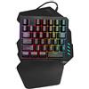 Goshyda USB cablata 35 tasti Tastiera da gioco meccanica a una mano Mini tastiera multimediale E-sport professionale con luci colorate