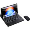 HLTOOP Custodia con Tastiera per Xiaomi Pad 6S PRO (2024) 12,4 Pollici, Tastiera Bluetooth Retroilluminata A 7 Colori con Touchpad, Cover Posteriore in TPU Morbido, Mouse Bluetooth,Nero