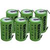 Electron 6x Batteria ricaricabile Ni-Mh D Torcia 1,2V 10000mAh 10Ah con linguette lamelle terminali a saldare per pacco pacchi batteria