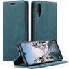 WenBaby CaseMe Cover per Samsung Galaxy A30S_A50S_A50, Magnetica Cover a Libro con Slot per Schede, Custodia in PU Pelle Portafoglio per Samsung Galaxy A30S_A50S_A50, Blu