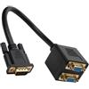 FIRSTXIU Cavo splitter VGA 25 cm 1080P Duplicatori Doppio Monitor Adattatore Per PC Laptop TV Display Video Cable Splitter